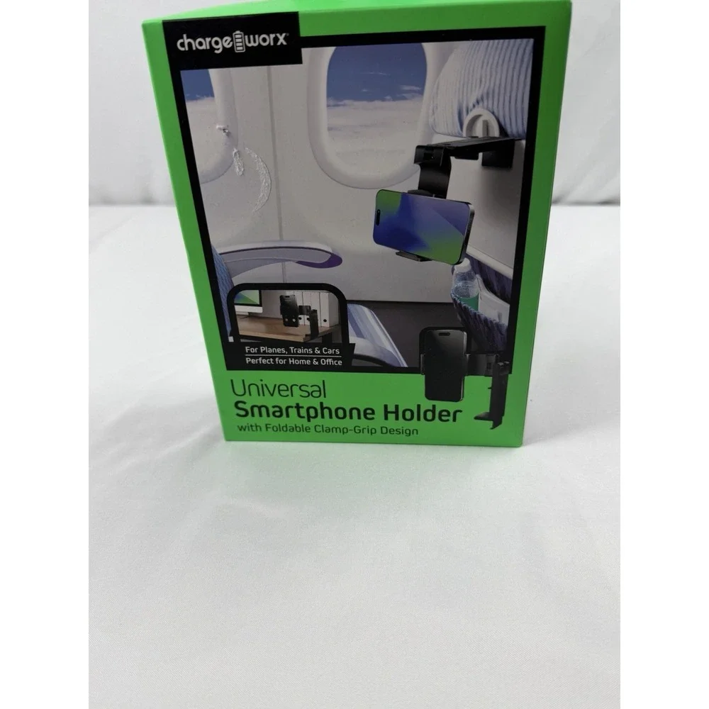 ChargeWorx Universal Airplane Phone Holder Mount - 360° Rotating Travel Clamp